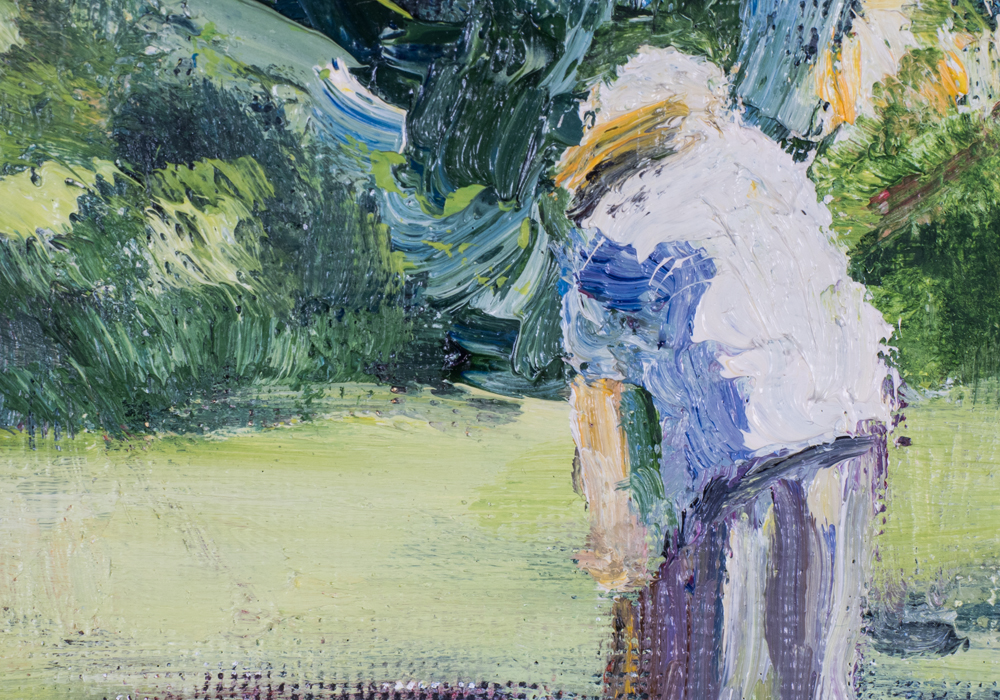 Signed Oil Painting "Croquet at Cylburn Arboretum"