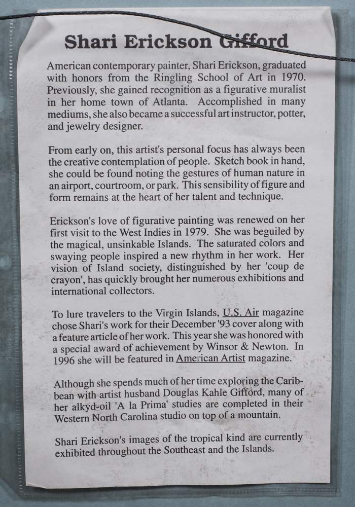 Signed Limited Edition Shari Erickson Tropical Giclee