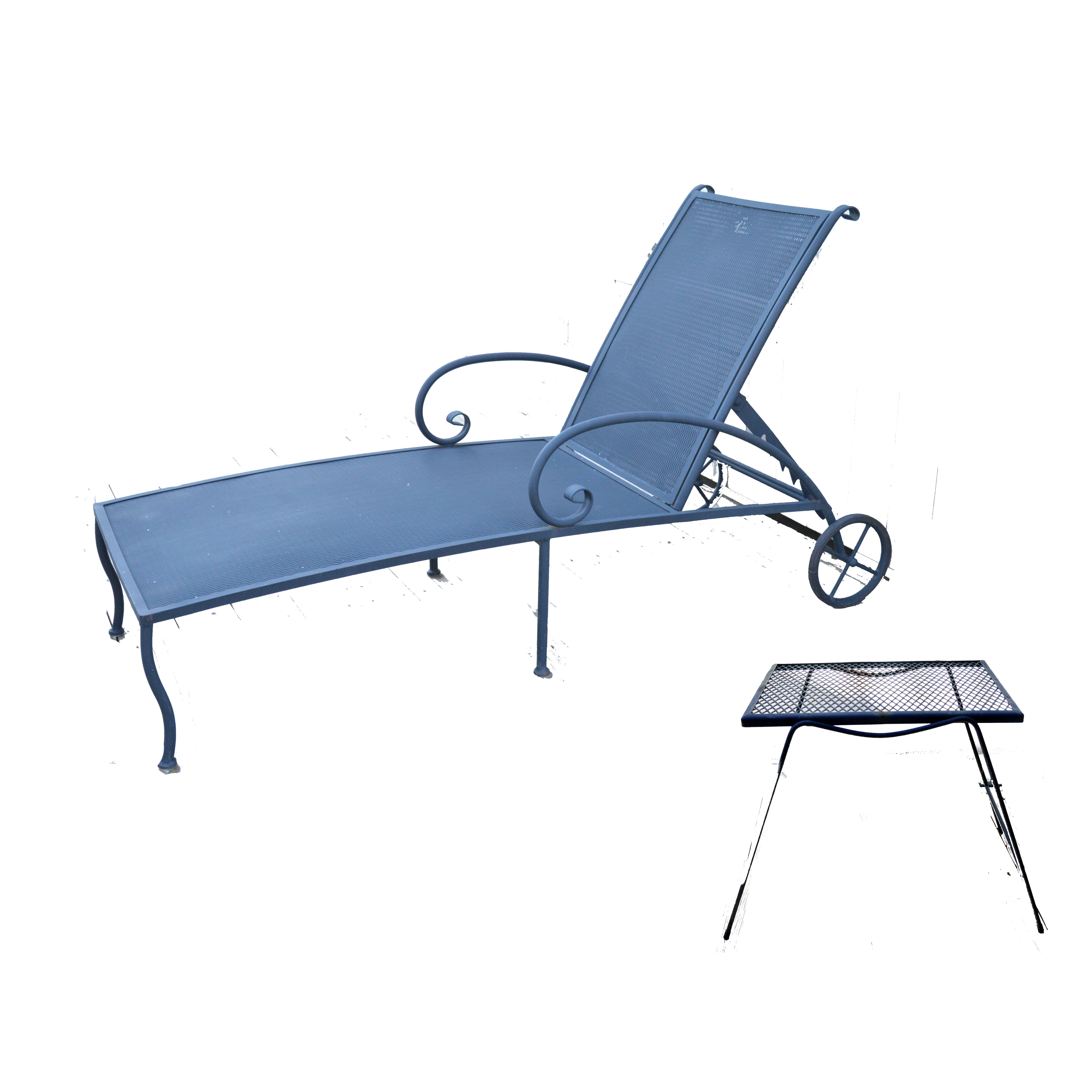 Patio Lounge Chair with Side Table