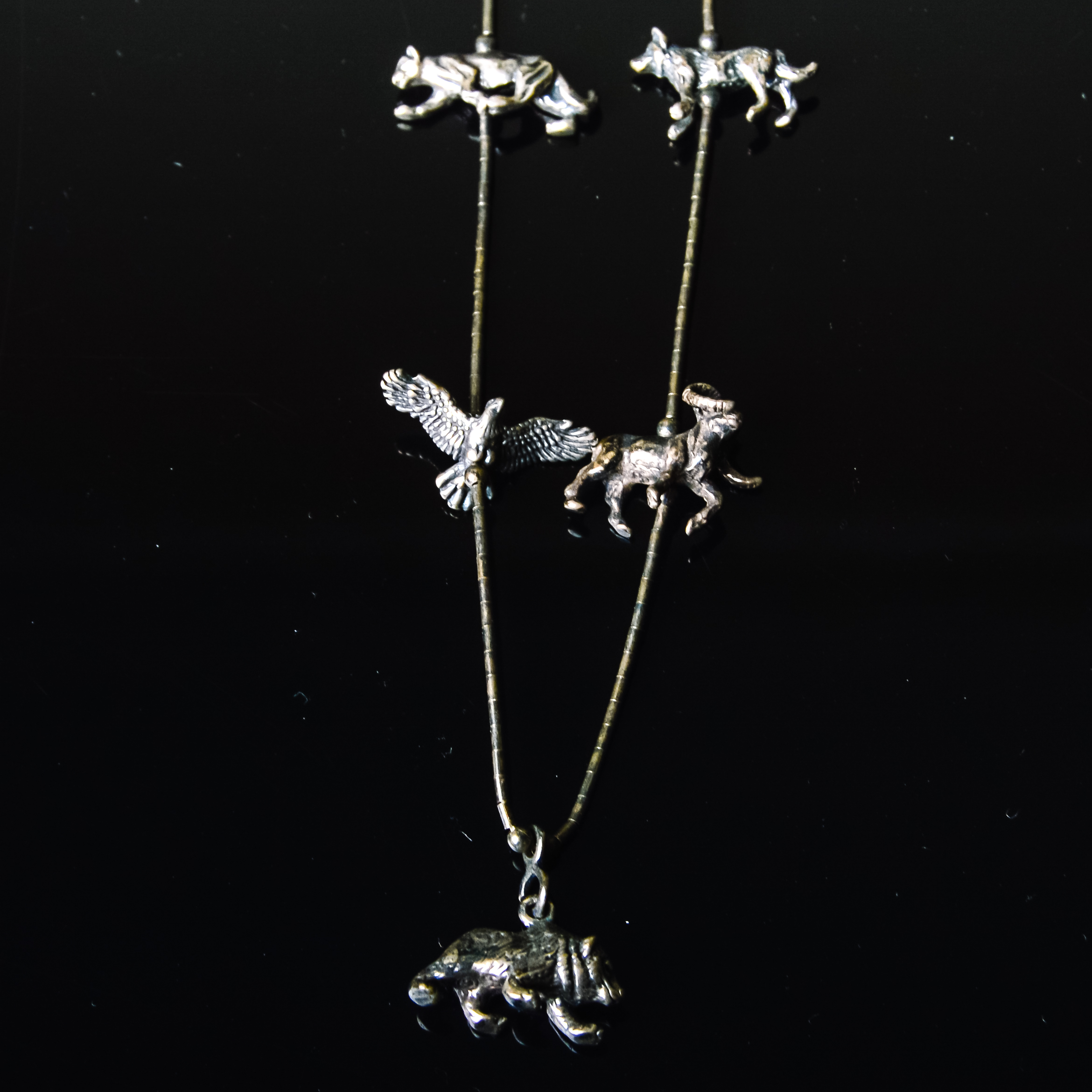 Sterling Silver Animal Necklace and Ring