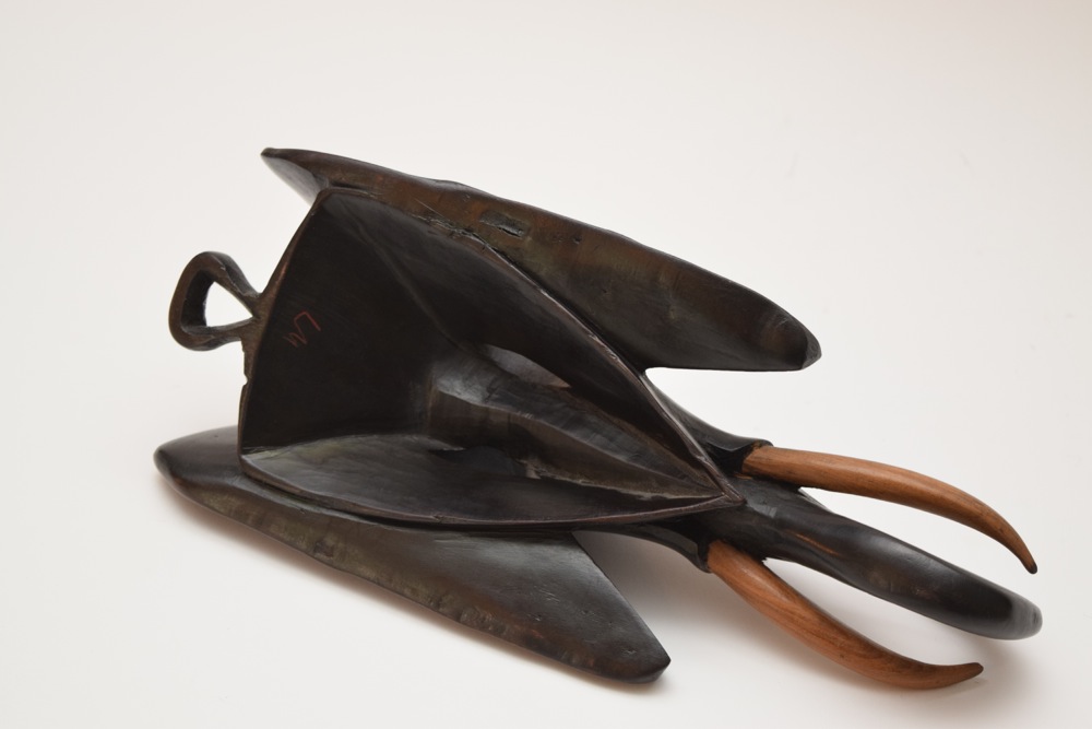 Carved Babanki African Elephant Mask and Elephant Jute Sculpture