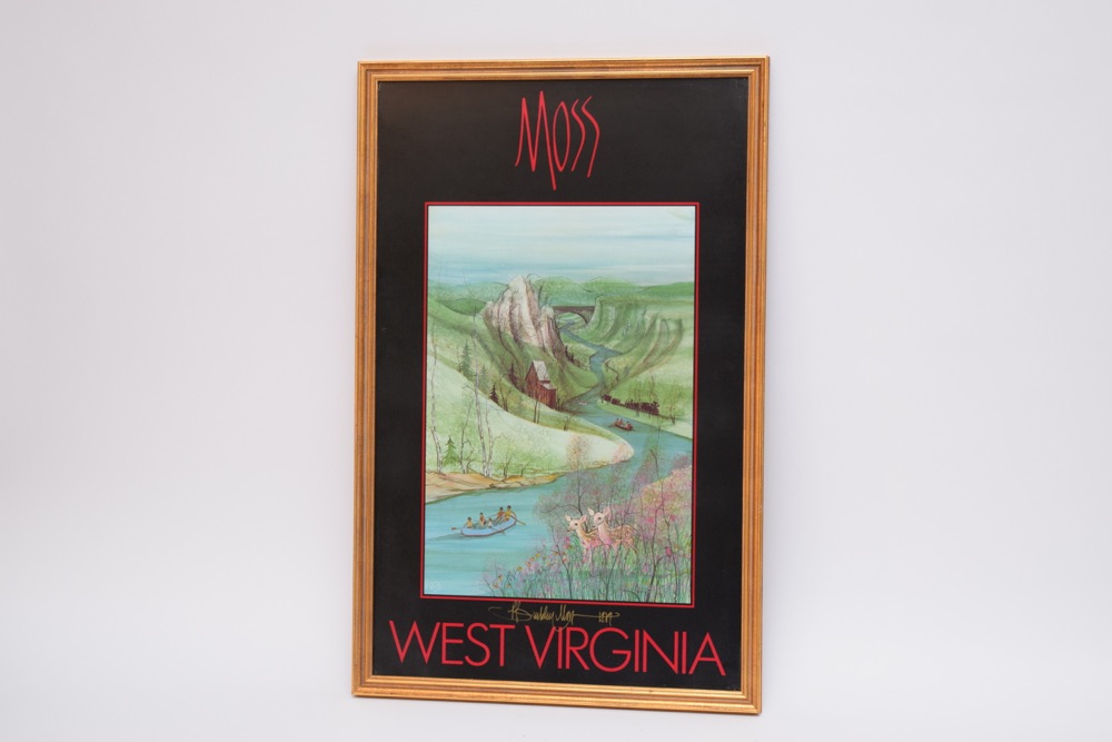 Signed 1989 P. Buckley Moss Offset Lithograph in Frame