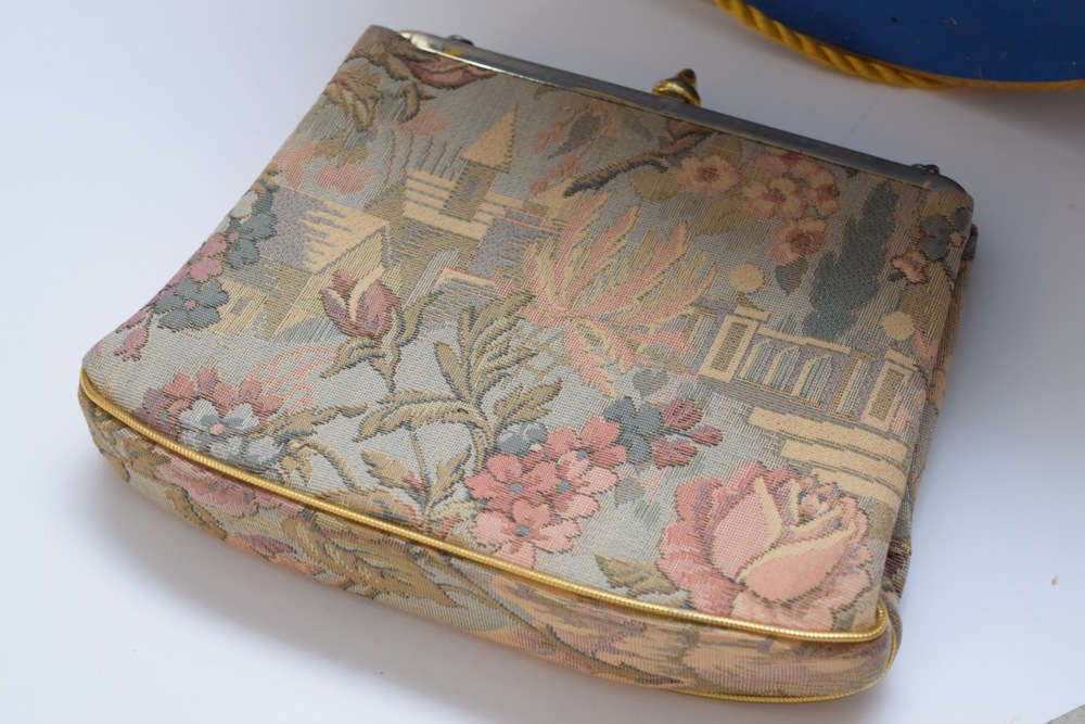 Vintage Garay Handbag, White Leather Gloves and Hat in Vintage Burdine's Box