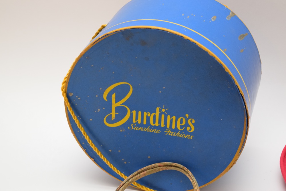 Vintage Garay Handbag, White Leather Gloves and Hat in Vintage Burdine's Box