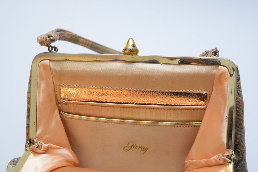 Vintage Garay Handbag, White Leather Gloves and Hat in Vintage Burdine's Box