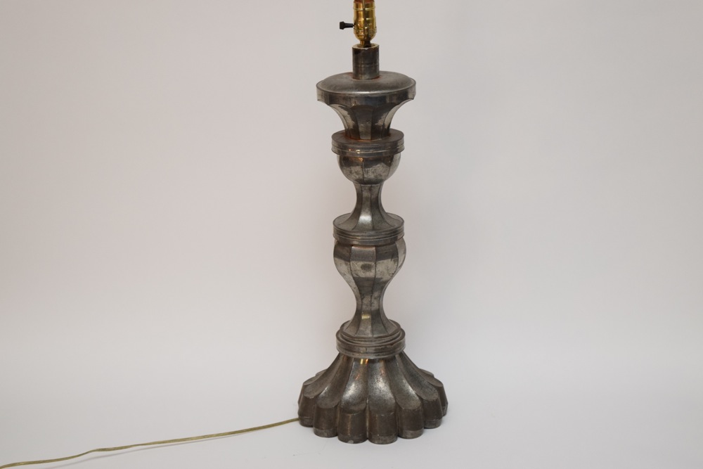 Large Vintage Hand Soldered Tin Lamp