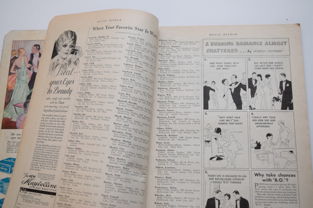 Pair of 1930s Movie Mirror Magazines