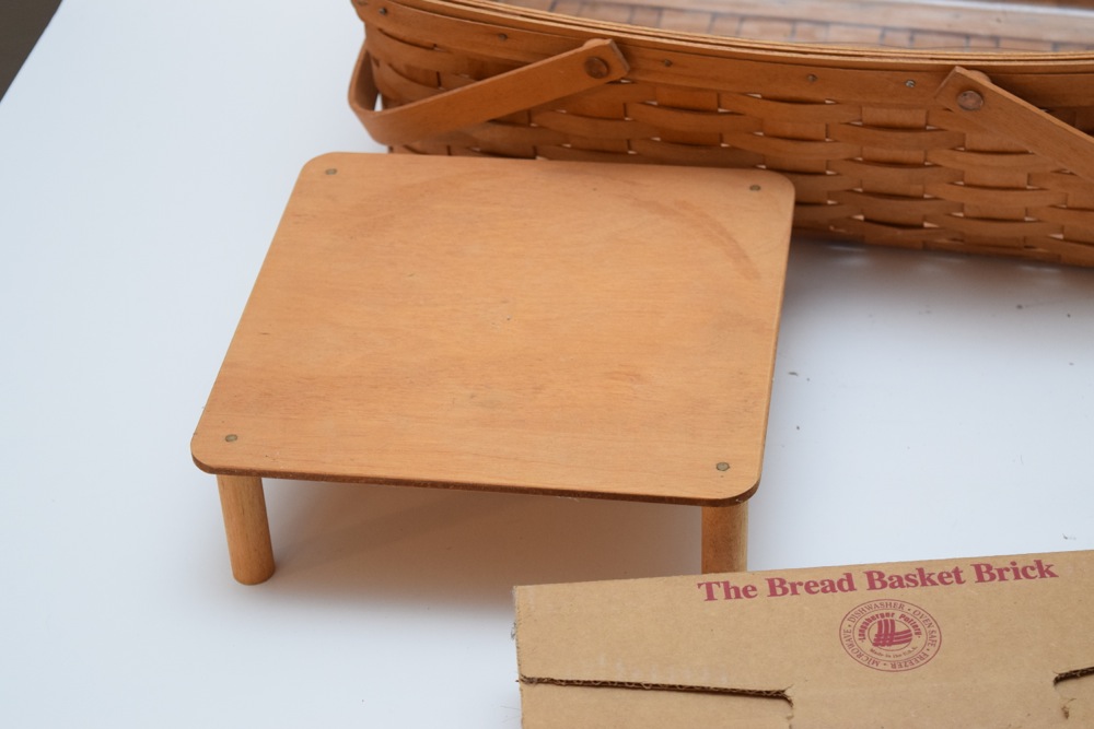 Two Large Longaberger Baskets, Two Bread Basket Sticks, Liners and Dressings