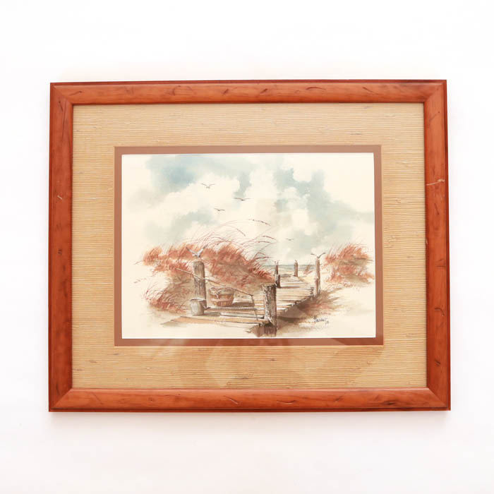 Original Signed Watercolor by Joan Usner Salvant