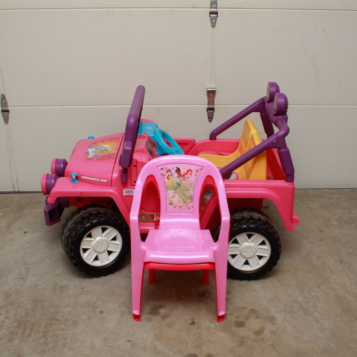 Power Wheels Barbie Wrangler and Disney Princess Child's Chairs