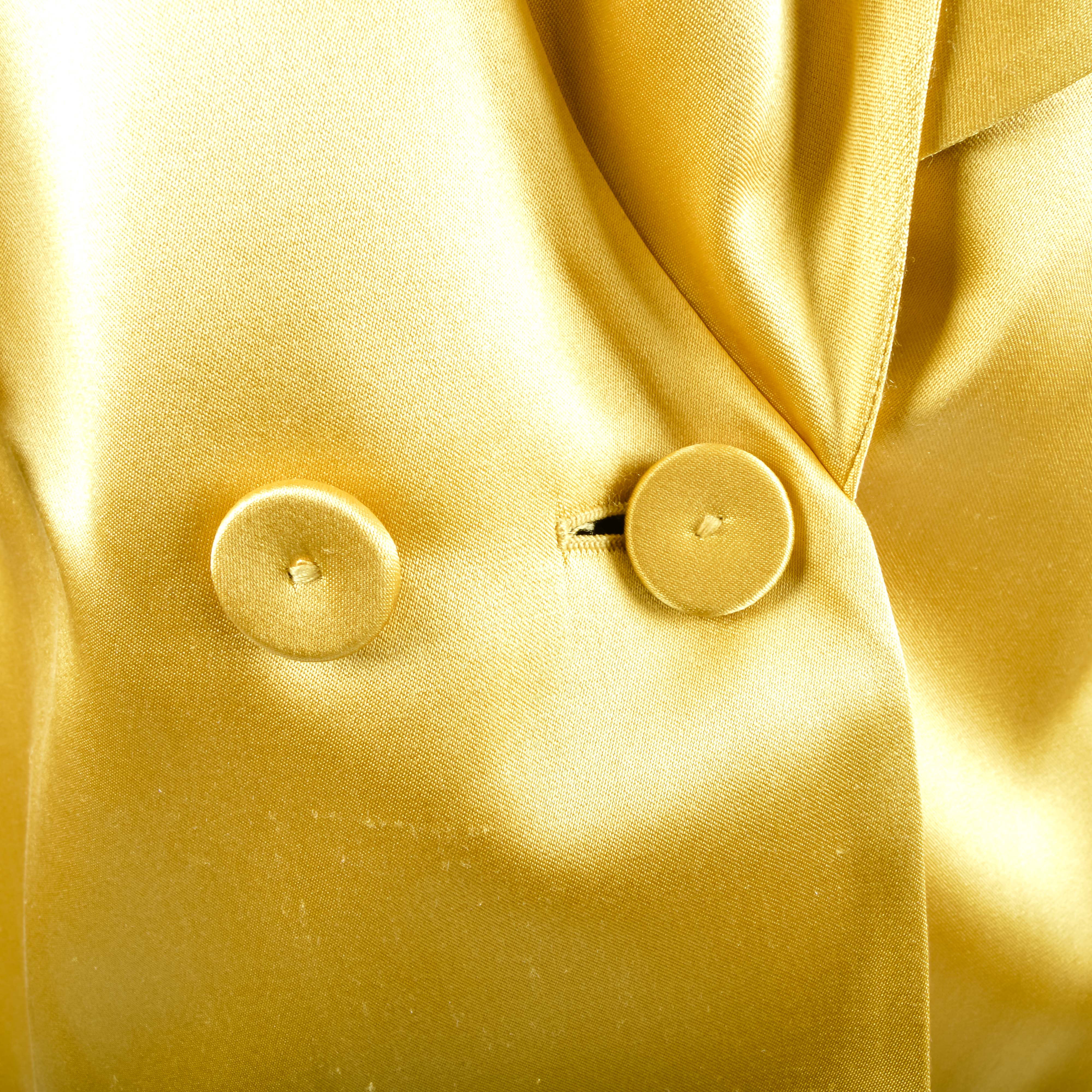 Escada Yellow Silk Belted Blazer