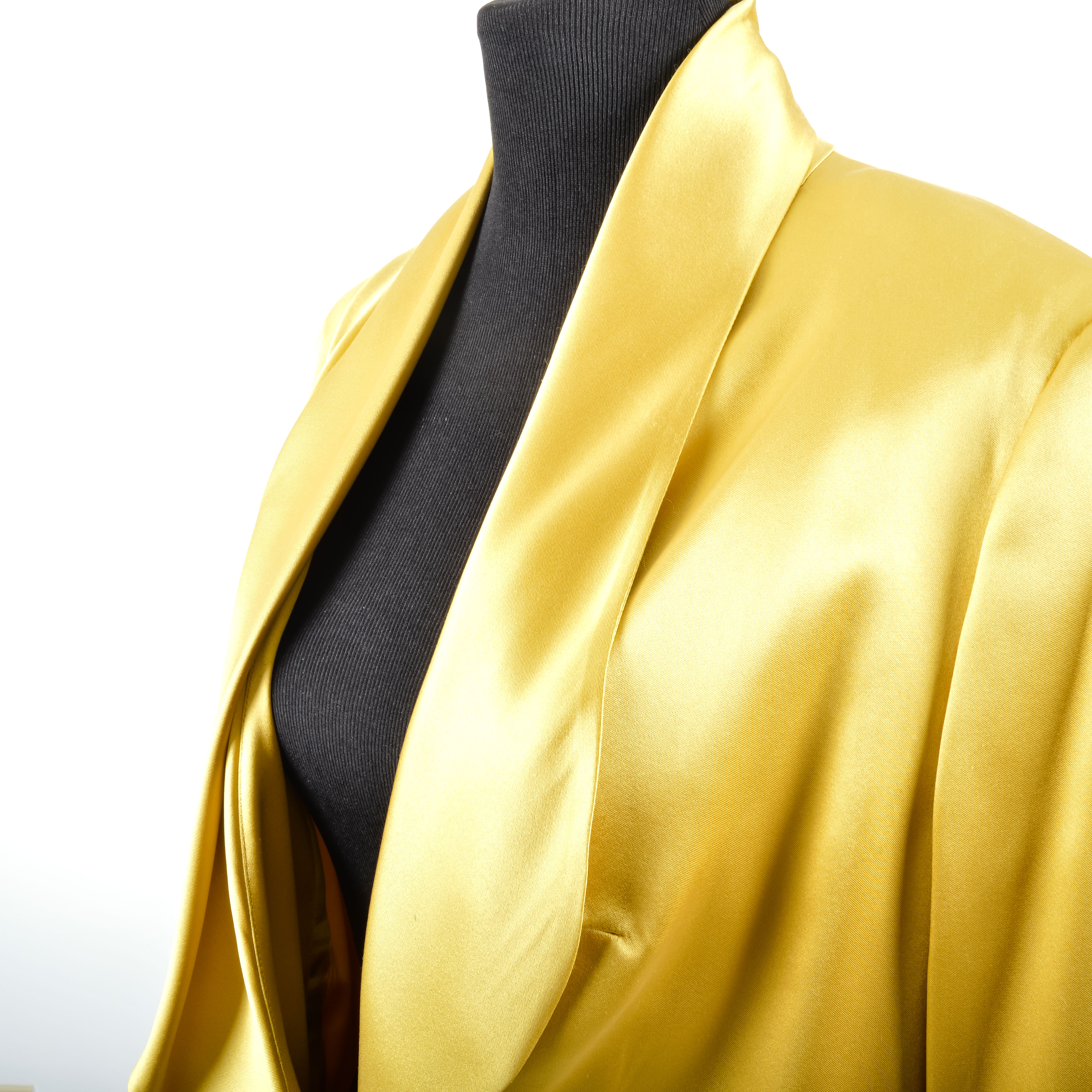 Escada Yellow Silk Belted Blazer