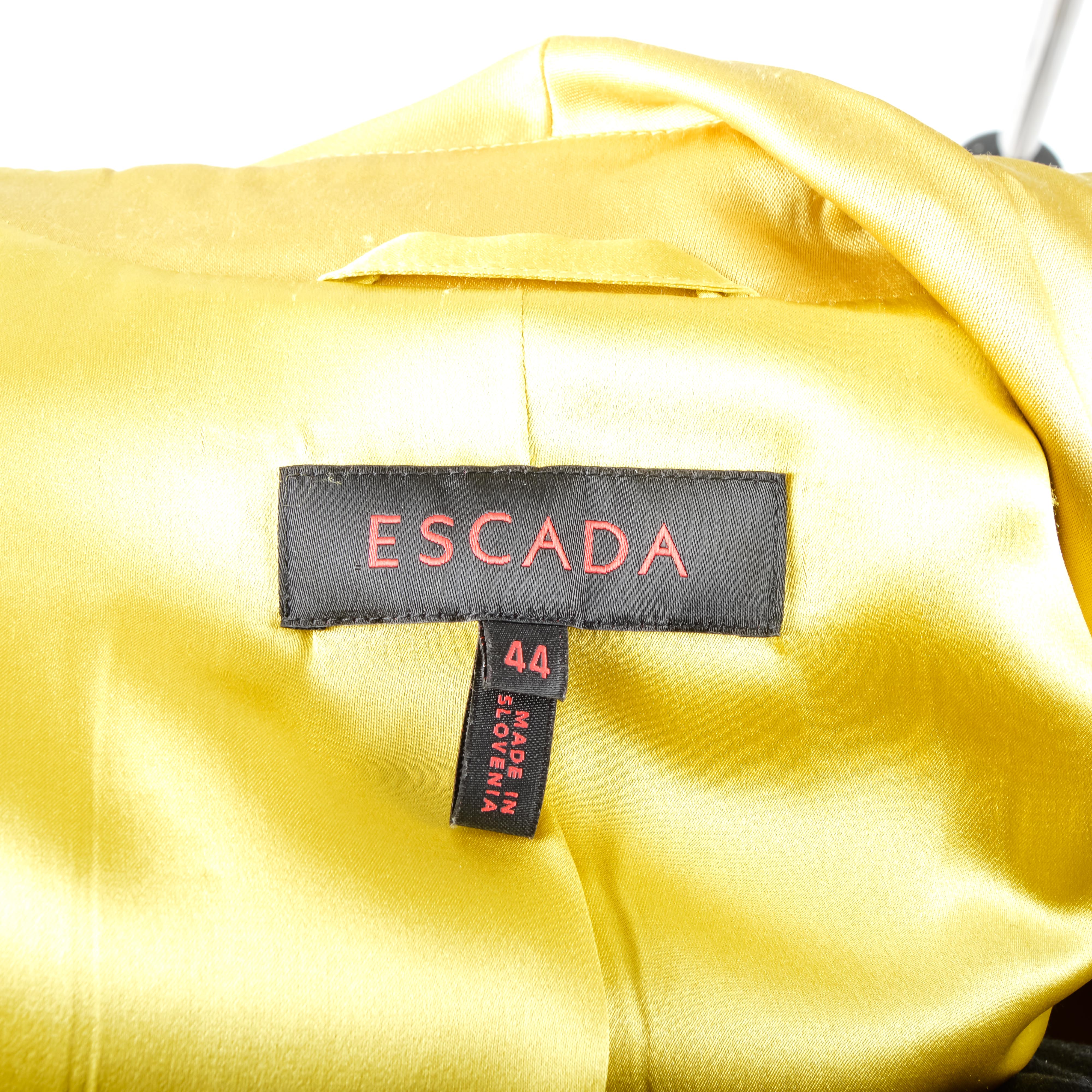 Escada Yellow Silk Belted Blazer