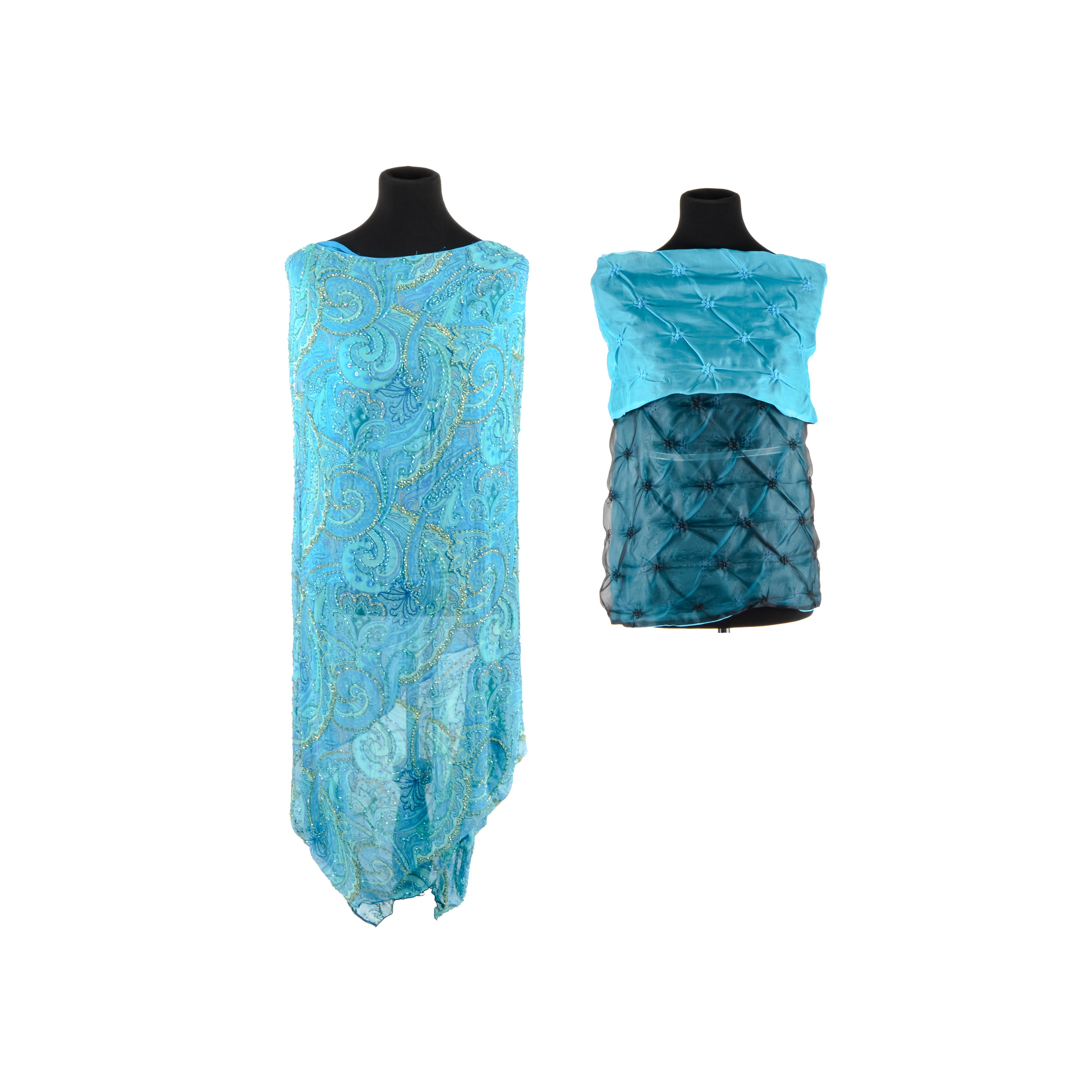 Women's Teal Two-Piece Evening Dress