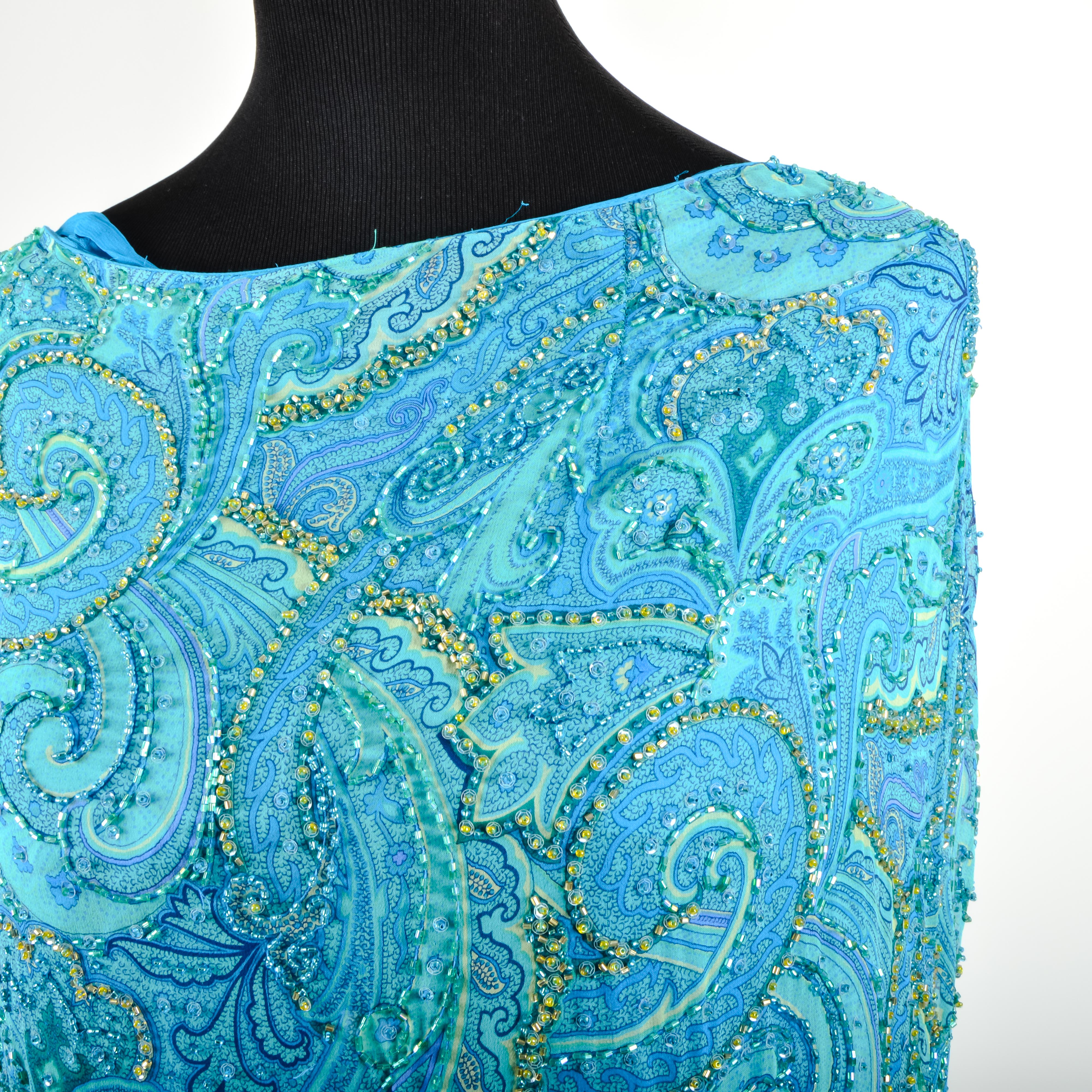 Women's Teal Two-Piece Evening Dress