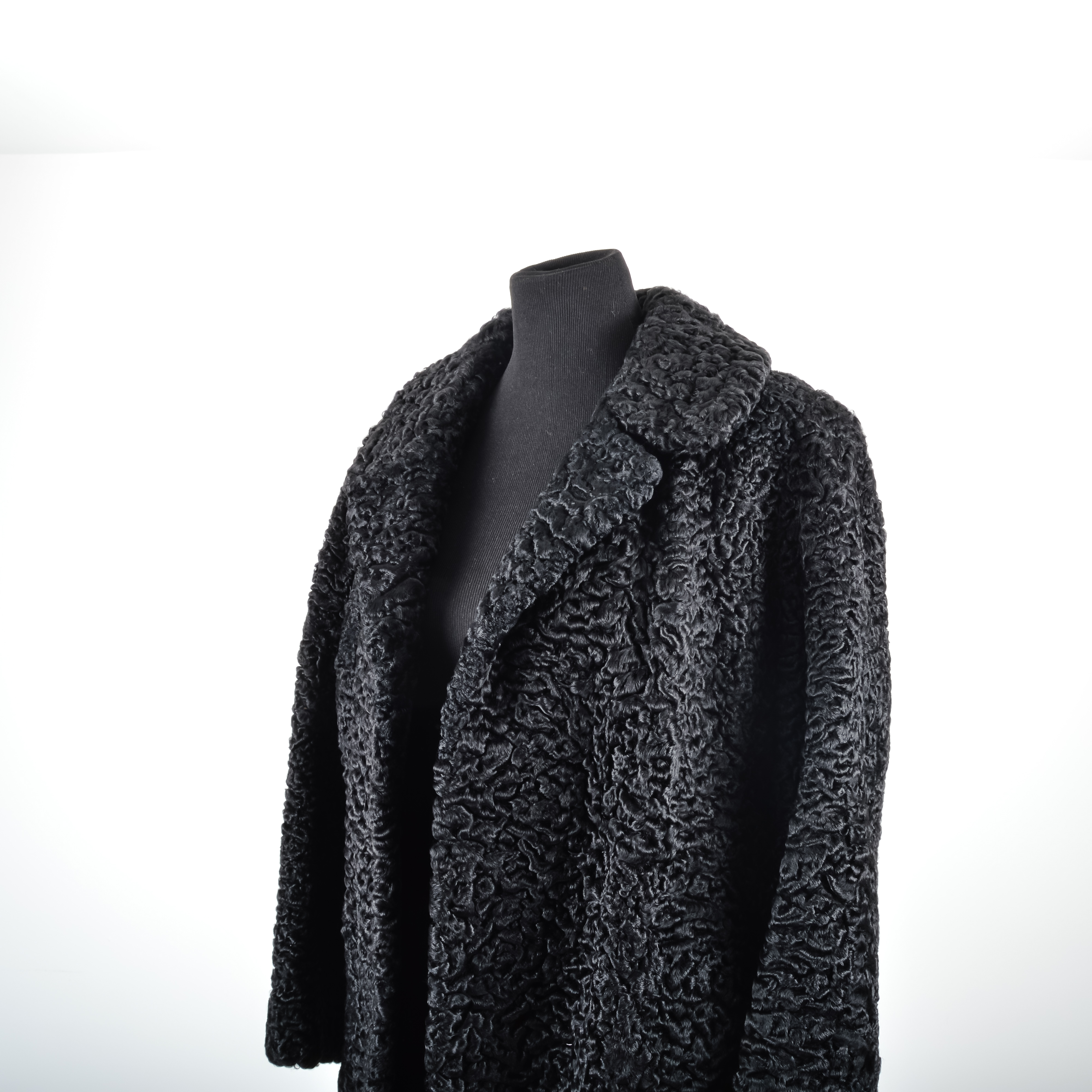 Vintage Lamb Fur Coat with Matching Hat