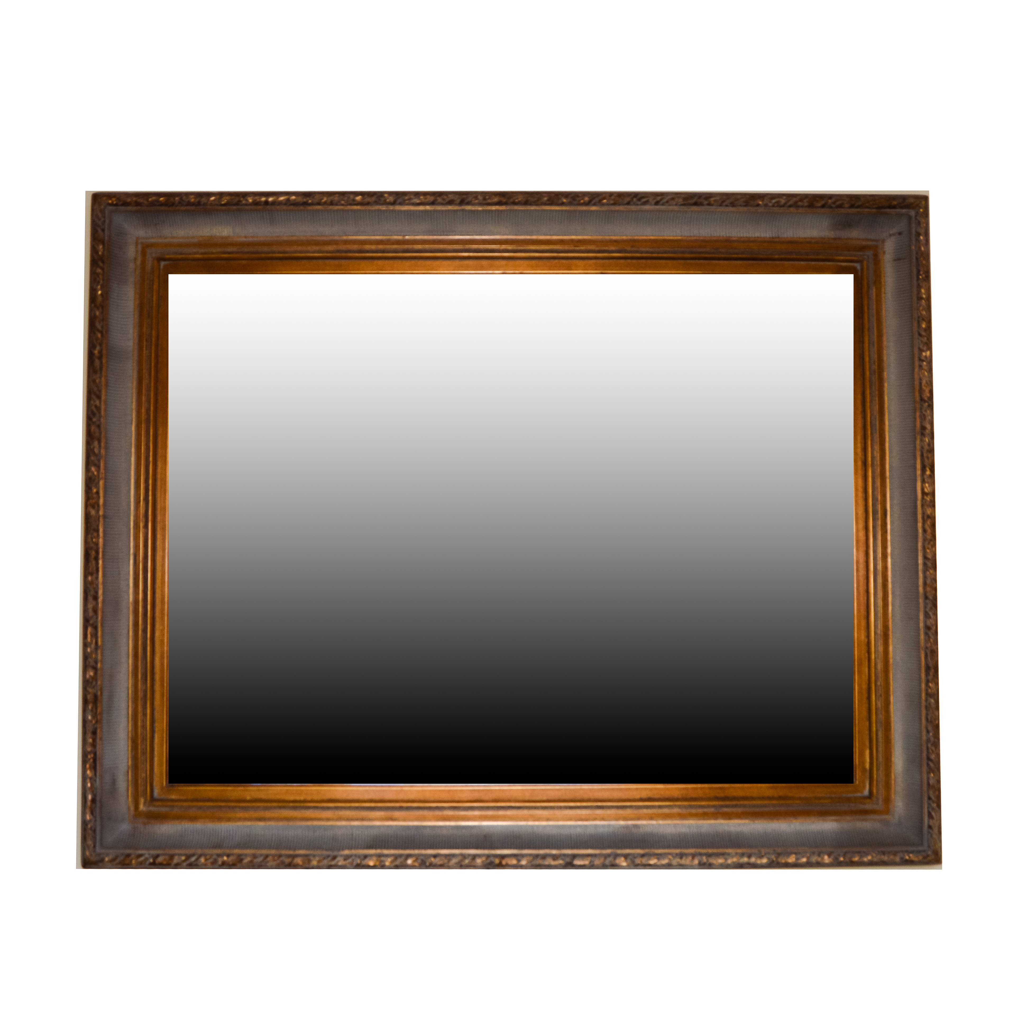 Hanging Mirror in Gold-Tone Antiqued Frame