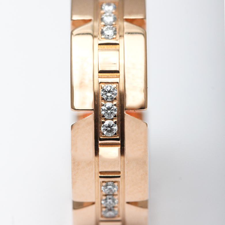 Cartier Tank Francaise 18K Rose Gold Diamond Engagement Ring