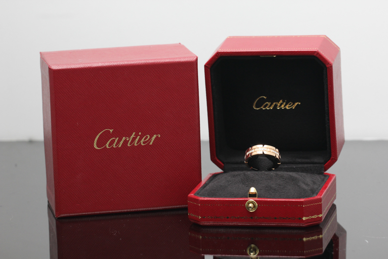 Cartier Tank Francaise 18K Rose Gold Diamond Engagement Ring