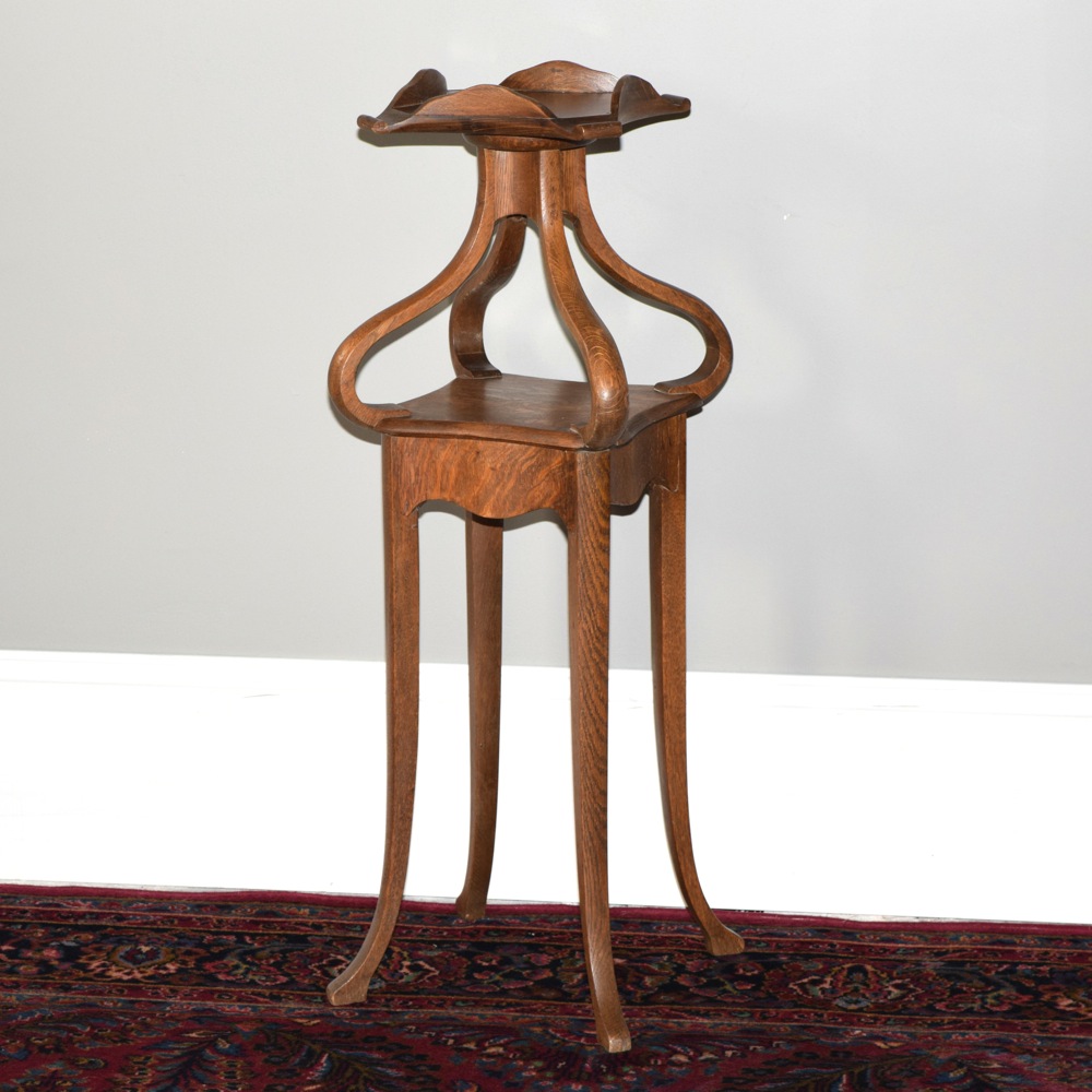 Victorian Tiger Oak Plant Stand