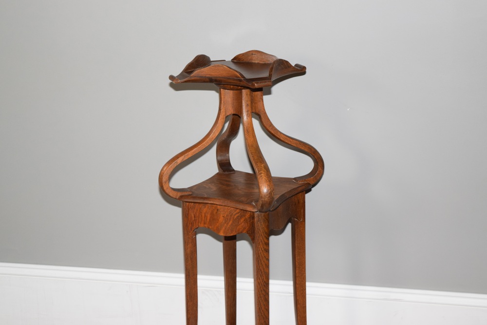 Victorian Tiger Oak Plant Stand