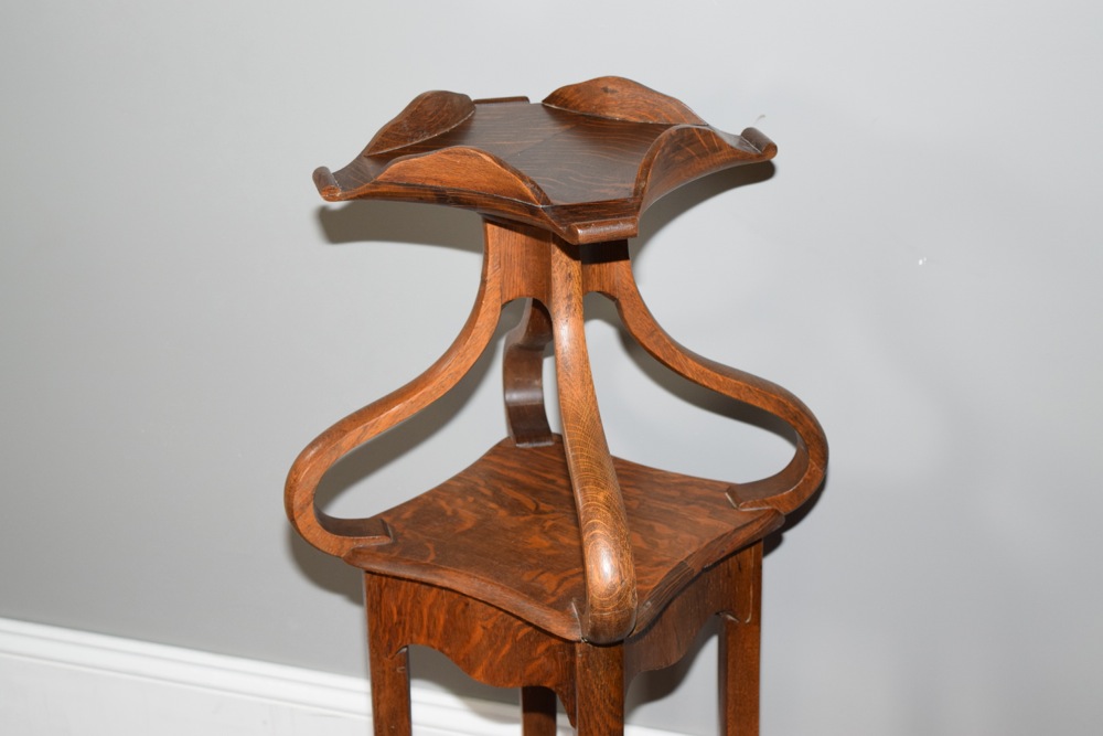 Victorian Tiger Oak Plant Stand