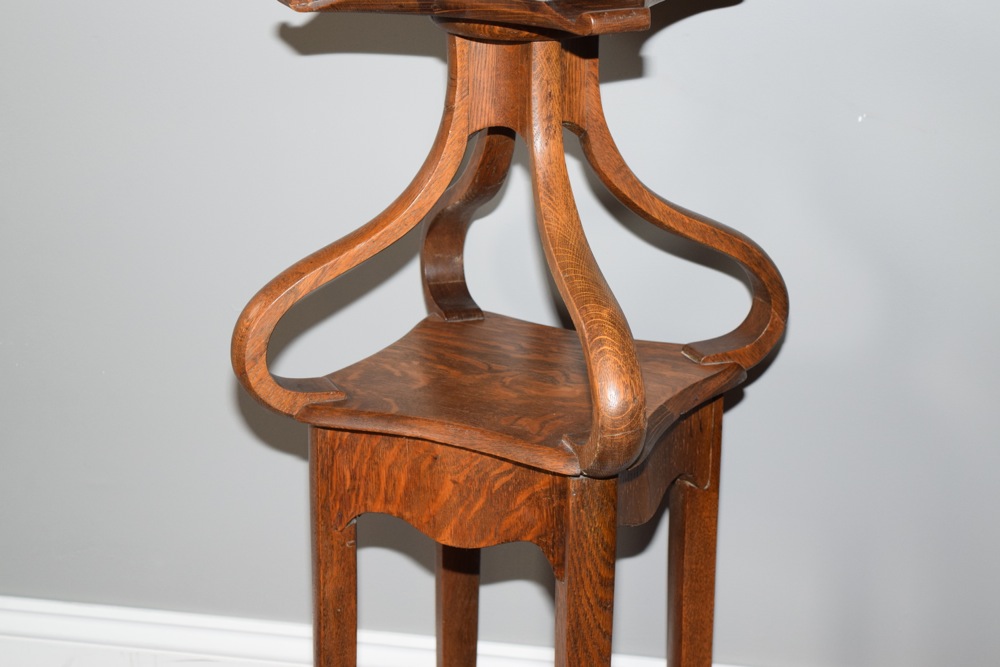 Victorian Tiger Oak Plant Stand