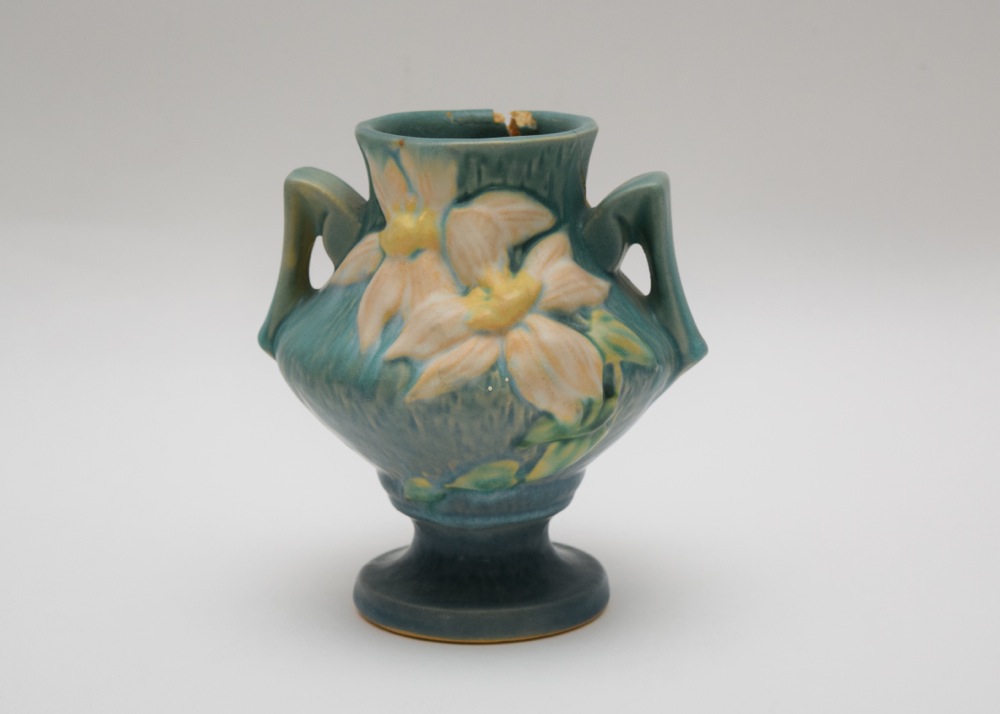 Vintage Roseville Trophy Style Clematis Vase