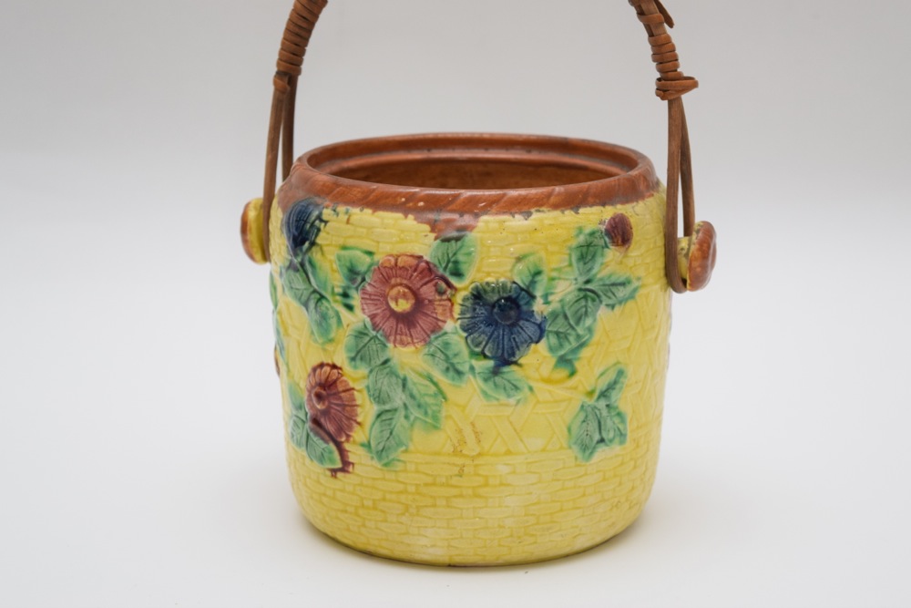 Vintage Japanese Majolica Basket