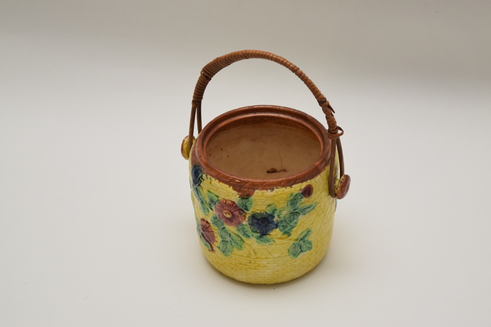 Vintage Japanese Majolica Basket