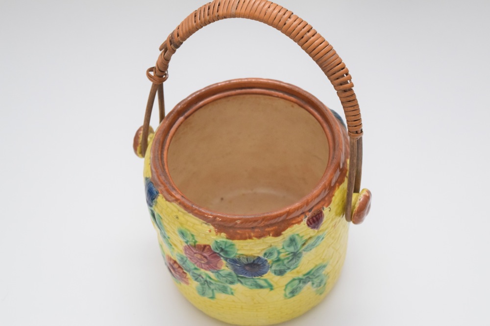 Vintage Japanese Majolica Basket