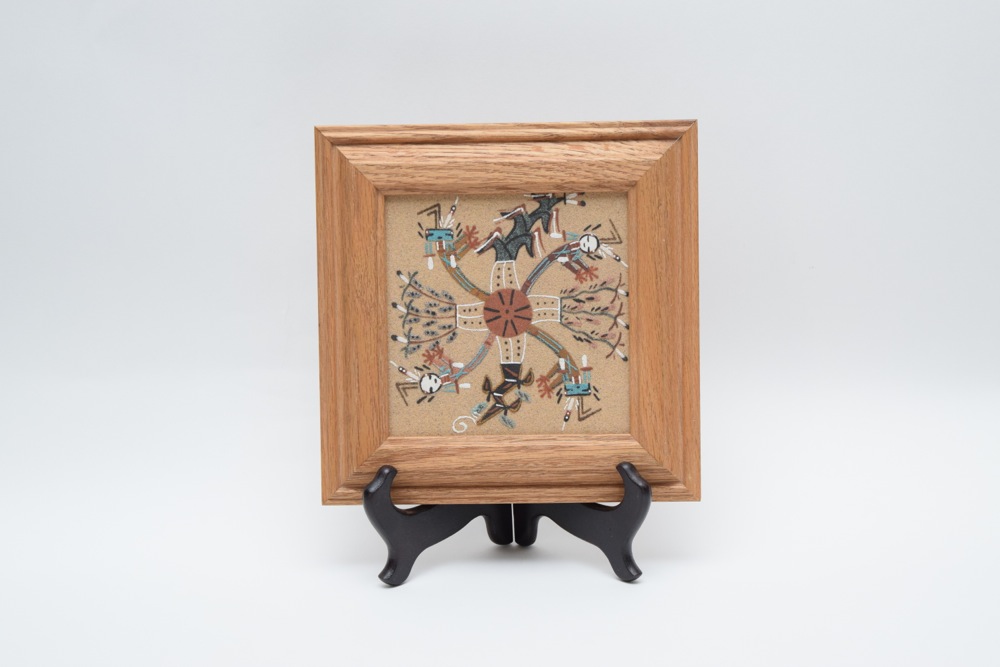Signed Navajo "Whirling Logs" Sand Painting