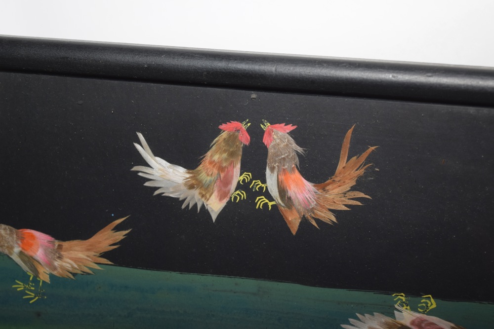 Vintage Cockfighting Artwork in Frame