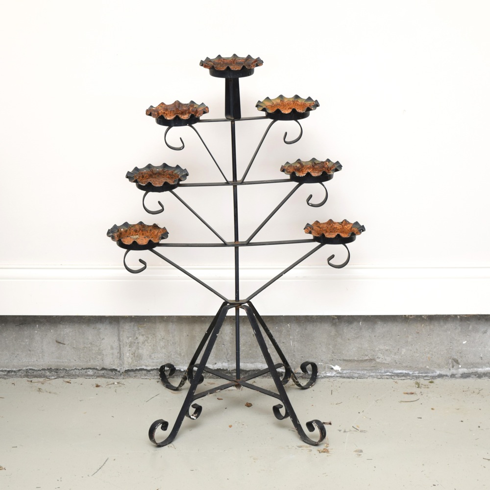Large Outdoor Cast Metal Candle Holder