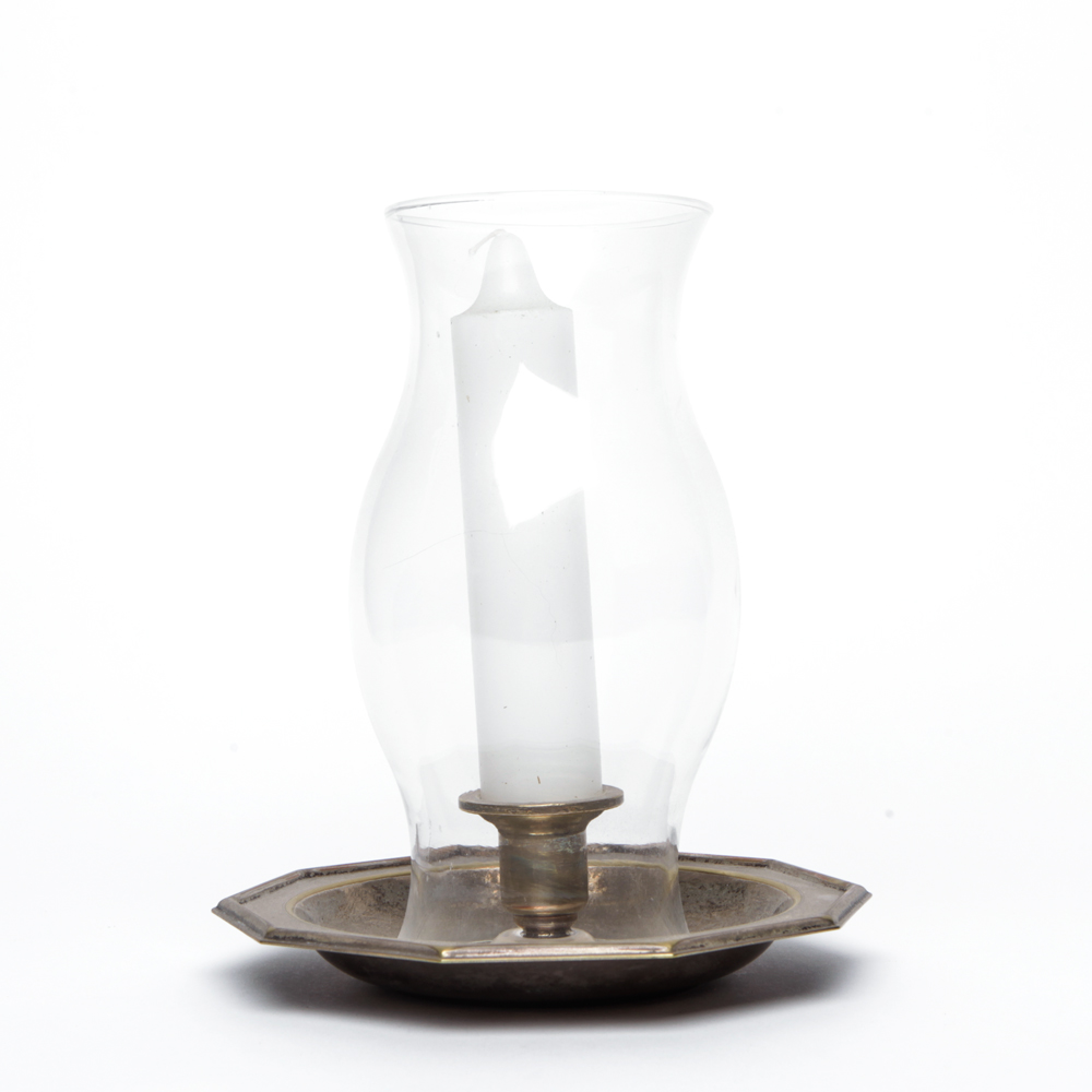 Silver Plated Candle Holder with Hurricane