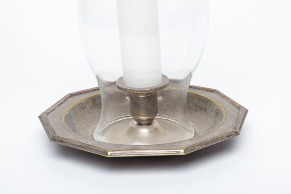 Silver Plated Candle Holder with Hurricane
