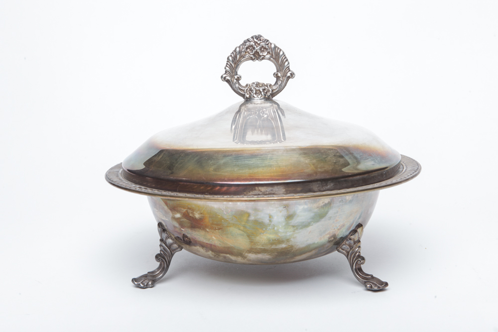 Silver Plated Covered Dish and Platter