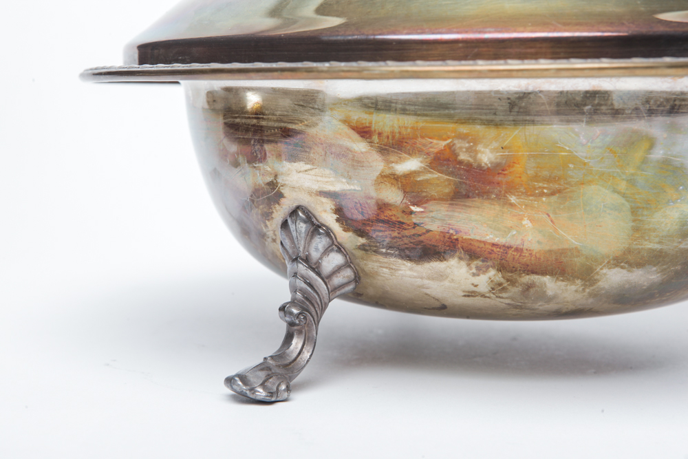 Silver Plated Covered Dish and Platter