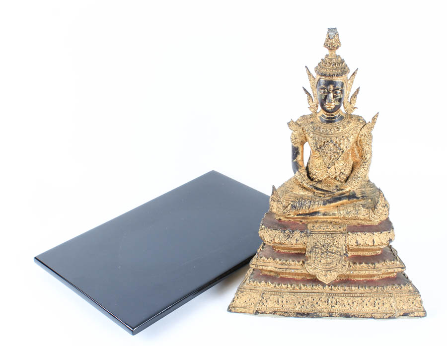 Southeast Asian Seated Buddha Stone Figure