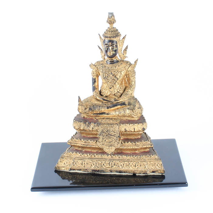 Southeast Asian Seated Buddha Stone Figure