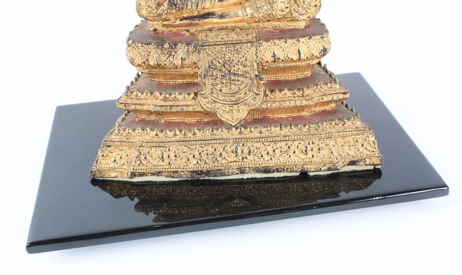 Southeast Asian Seated Buddha Stone Figure