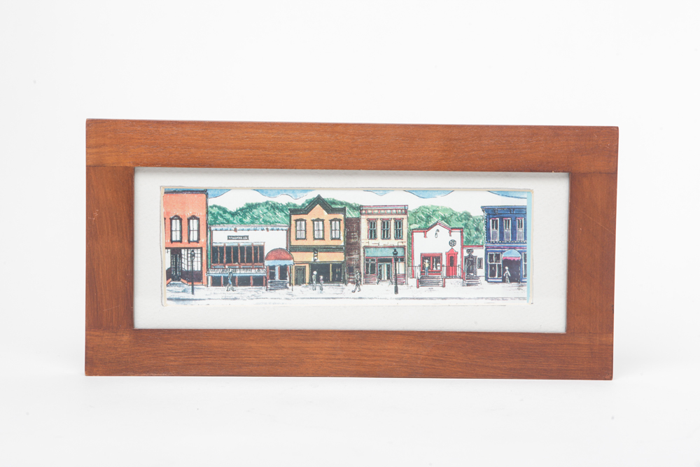 Pair of Framed Street Scene Artwork