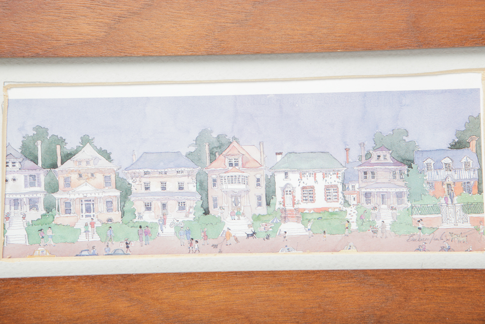 Pair of Framed Street Scene Artwork