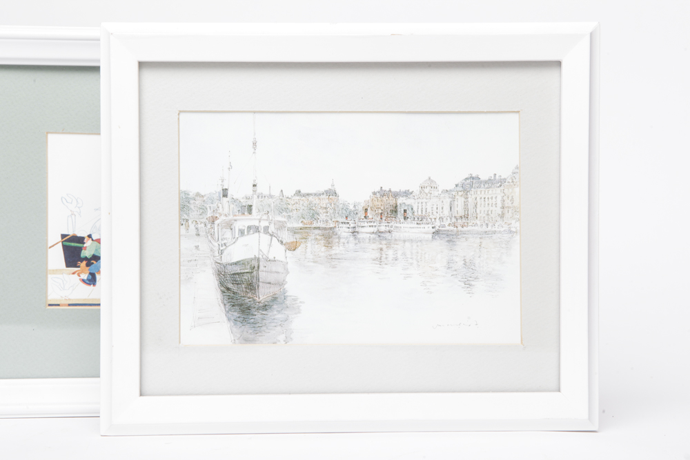 Collection of White-Framed Wall Decor