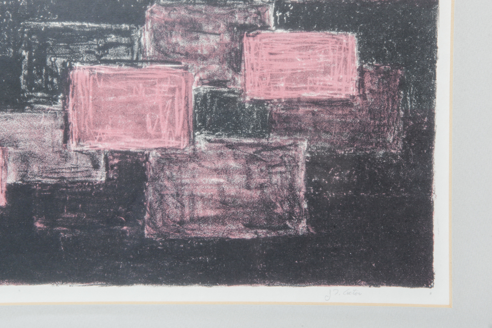 1957 Signed and Numbered Abstract Stone Lithograph Print