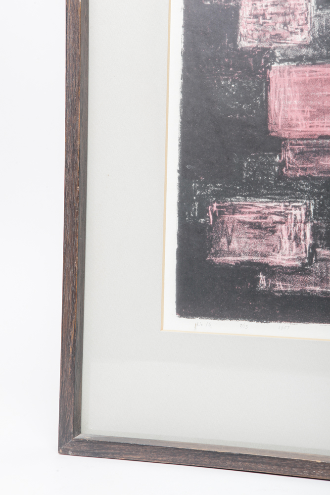 1957 Signed and Numbered Abstract Stone Lithograph Print