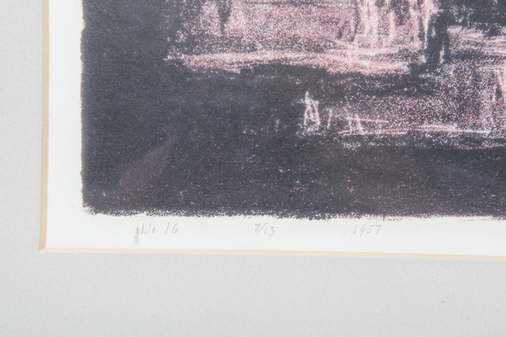 1957 Signed and Numbered Abstract Stone Lithograph Print