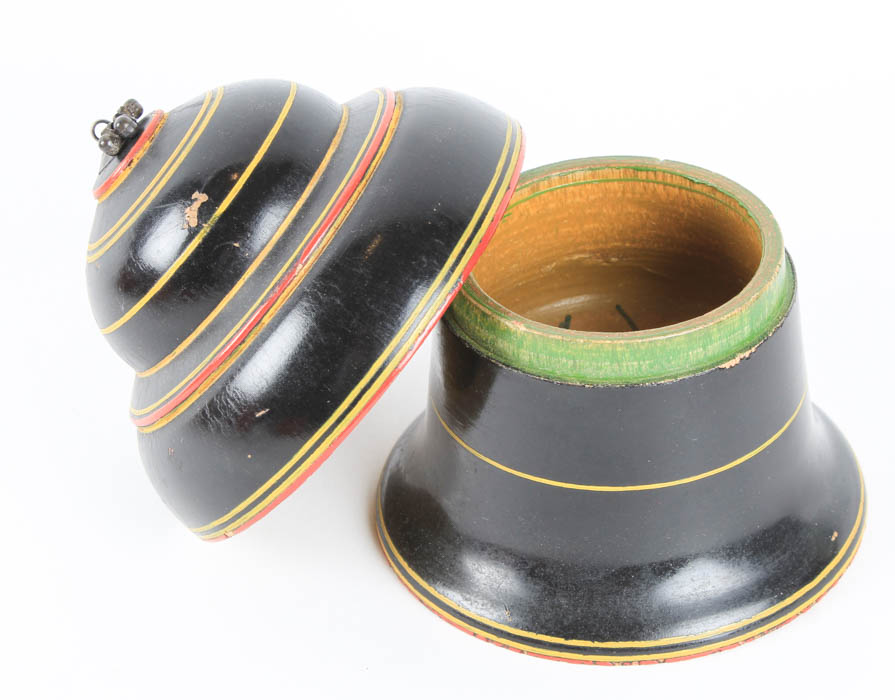 Assortment of Red and Black Decorative Trinket Boxes and Bowls