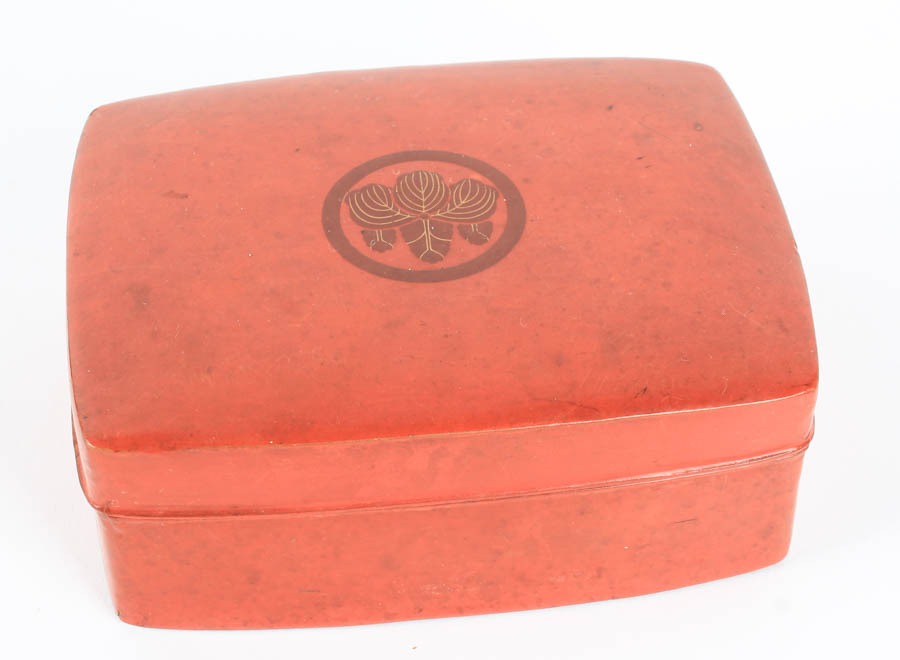 Assortment of Red and Black Decorative Trinket Boxes and Bowls