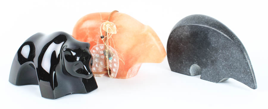 Collection of Stone Bear Fetishes